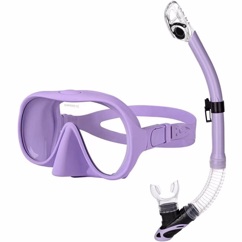 Snorkelset scubaXL single glas masker en dry snorkel - Afbeelding 2