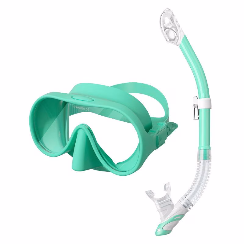 Snorkelset scubaXL single glas masker en dry snorkel - Afbeelding 6