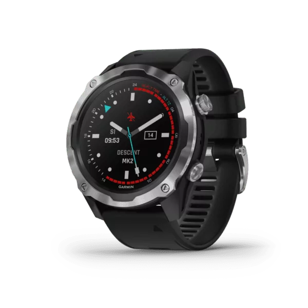 Garmin Descent™ Mk2, zwart roestvrij staal met zwarte band